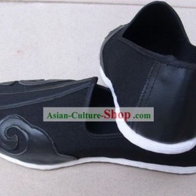 Traditional Chinese Black Taoist Cloud Shoes for Men