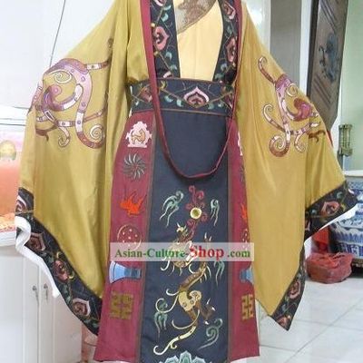 Ancient Chinese Palace Emperor Clothing and Hat Complete Set