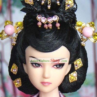 Ancient Chinese Queen Headwear and Wig
