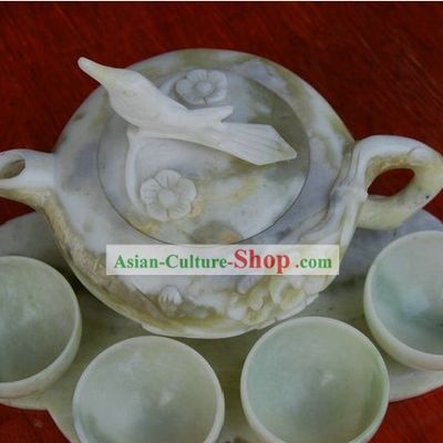 Chinese Lantian Jade Stone Teapot