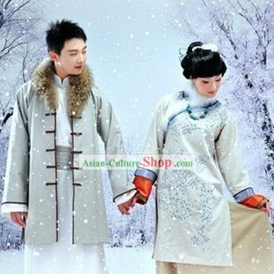 Traditional Chinese Winter Couple Clothes for Men and Women