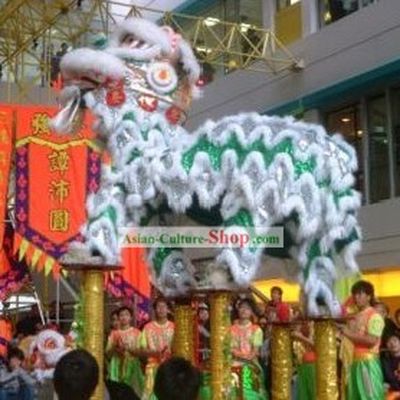 Supreme White Wool Lion Dance Costume Complete Set