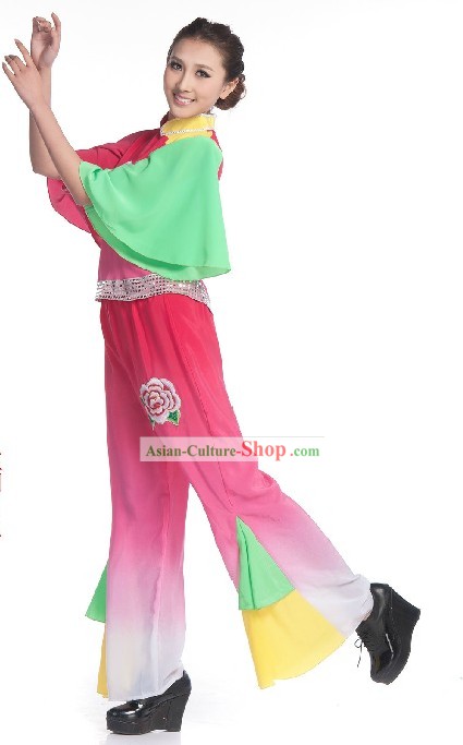 Traditional Chinese Fan Dance Costumes for Women