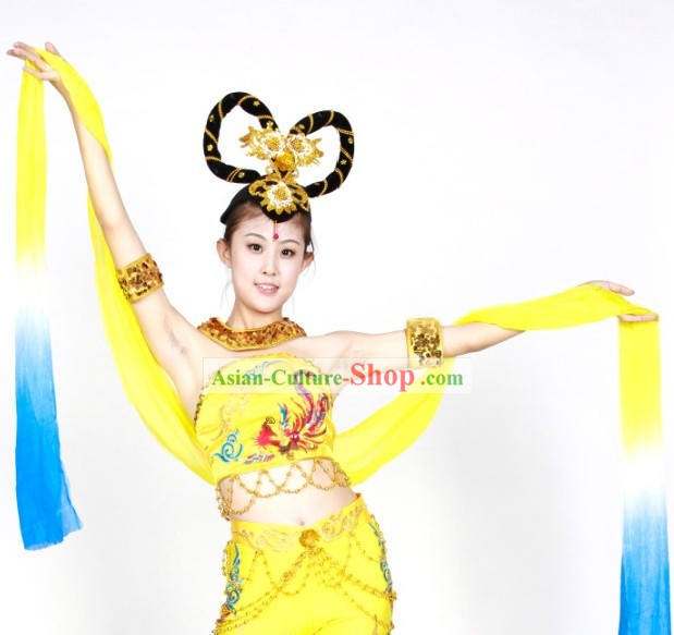 Chinese Imperial Palace Dancing Costumes and Wig for Women