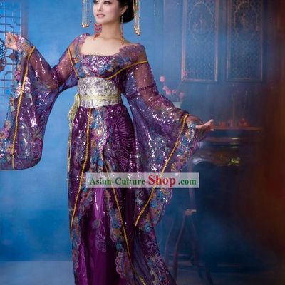 Ancient Chinese Empress Costumes and Hair Accessories Complete Set