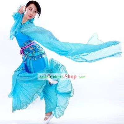 Blue Long Sleeve Classical Dancing Costumes for Women