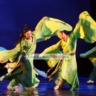 Green Classical Dancing Costumes for Men