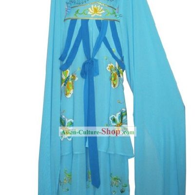 Blue Chinese Opera Young Women Hua Tan Butterfly Long Sleeve Costume for Women