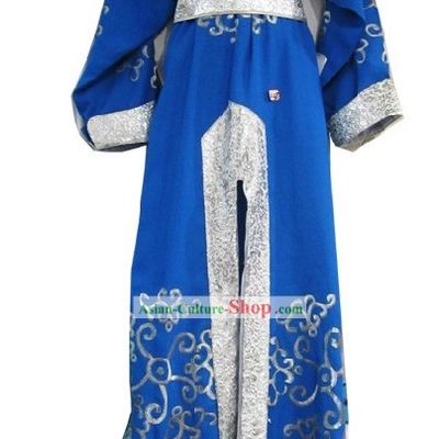 Chinese Shaosing Opera Desert Prince Blue Costume for Men