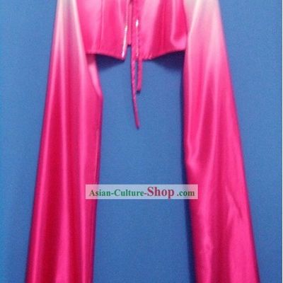 Rose Color Gradual Change Water Sleeve Dance Costumes