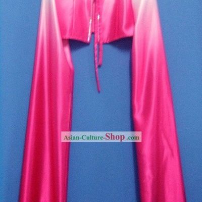 Rose Color Gradual Change Water Sleeve Dance Costumes