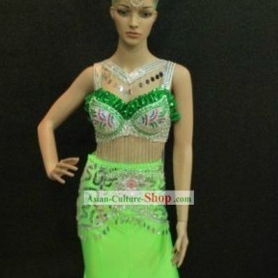 Peacock Dance Costumes and Head Pieces Complete Set for Women