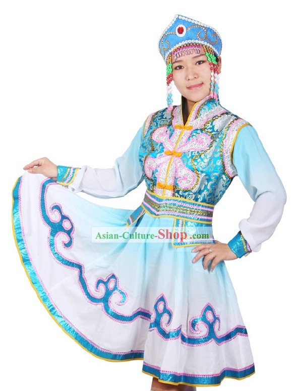 Mongolian Dancing Costumes and Hat for Women