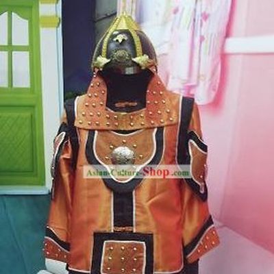 Ancient Chinese General Warrior Costumes and Helemt for Men
