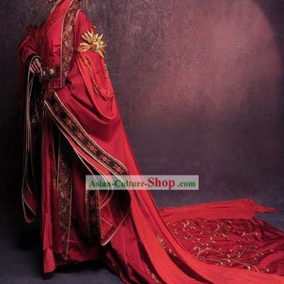 Ancient Chinese Han Dynasty Wedding Clothing and Headpieces for Women