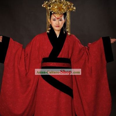 Ancient Chinese Princess Wedding Clothing and Hair Accessories for Women