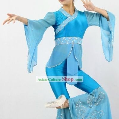 Chinese Classical Blue Dance Costumes for Women