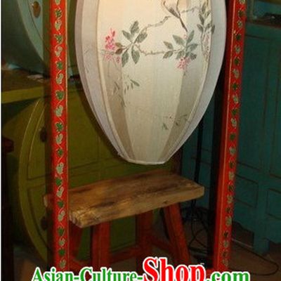 Chinese Classic Handmade and Painted Wooden Palace Floor Lantern
