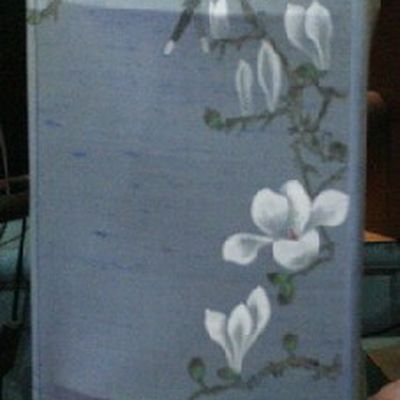 Chinese Classic Handmade and Painted Silk Bird and Flower Standard Floor Lamp