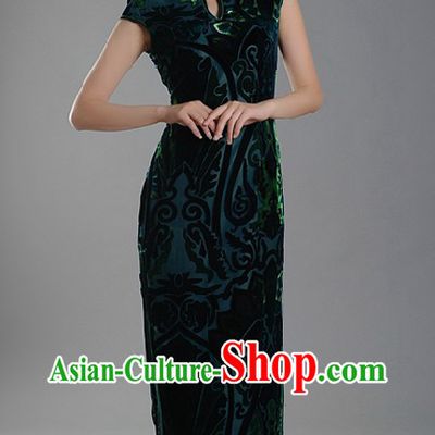 Chinese Classic Minguo Shanghai Style Green Qipao