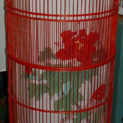 Ancient Ming Dynasty Antique Style Hand Painted Birdcage Lantern Set