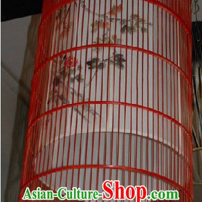 Ancient Qing Dynasty Antique Style Hand Painted Birdcage Lantern Set