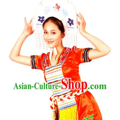 Chinese Taiwan Gaoshan Minority Stage Performance Dance Costume for Women