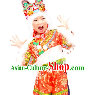 Chinese Lunar New Year Festival Celebration Tiger Dance Costume for Children
