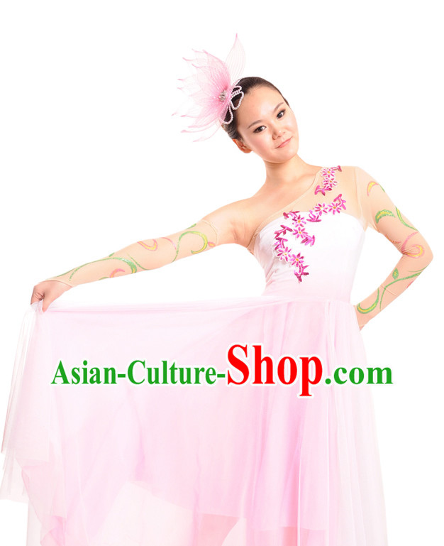 Chinese Modern Dance Costume and Headpiece for Women