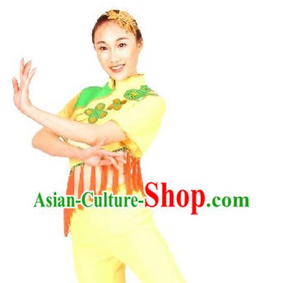 Chinese Folk Yangge Festival Celebration Dance Costume and Headpiece for Women