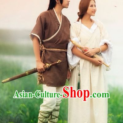 Ancient Chinese Swordsman Costumes and Beauty Costumes 2 Complete Sets