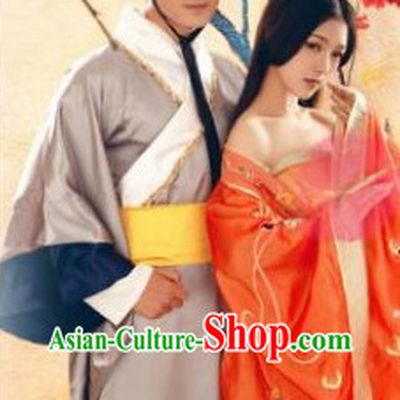 Ancient Chinese Swordsman Costumes and Beauty Costumes 2 Complete Sets