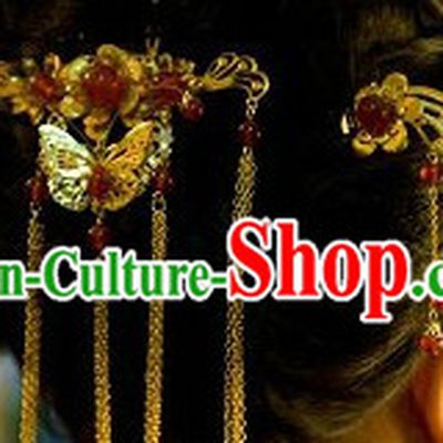 Stunning Chinese Butterfly Wedding Headpiece Set for Women
