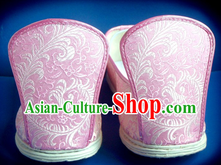 Chinese Classical Pink Phoenix Shoes for Women