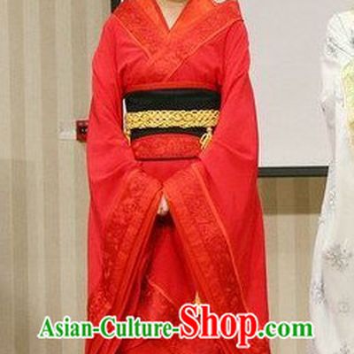 Ancient Chinese Xi Shi Beauty Wedding Dress and Phoenix Headpiece