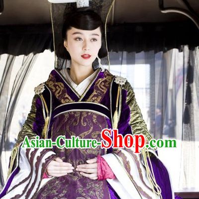 Ancient Chinese Han Dynasty Empress Clothing and Headpiece