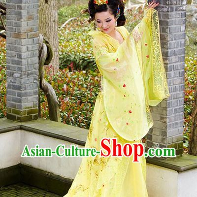 Traditional Chinese Imperial Yellow Princess Clothing