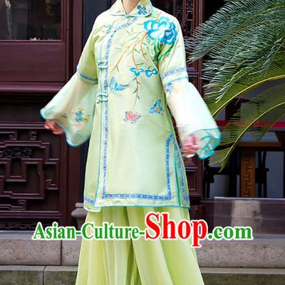 Traditional Chinese Min Guo Time High Collar Butterfly and Flower Clothing