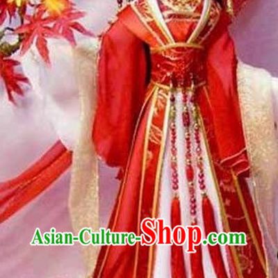 Traditional Chinese Red Wedding Dress Complete Set for Women