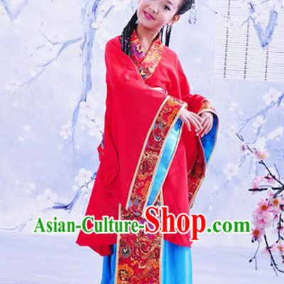 Traditional Chinese Beauty Red Hanfu Clothing for Children