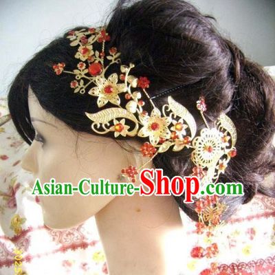 Chinese Classic Golden Flower Hair Accessories