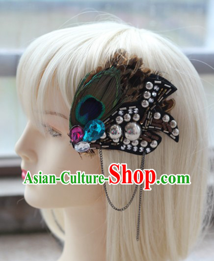 Stunning Handmade Peacock Feather Hair Accessory