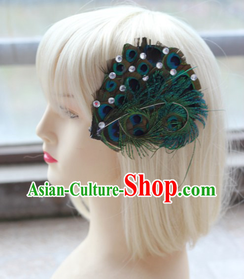 Stunning Handmade Peacock Feather Hair Accessory