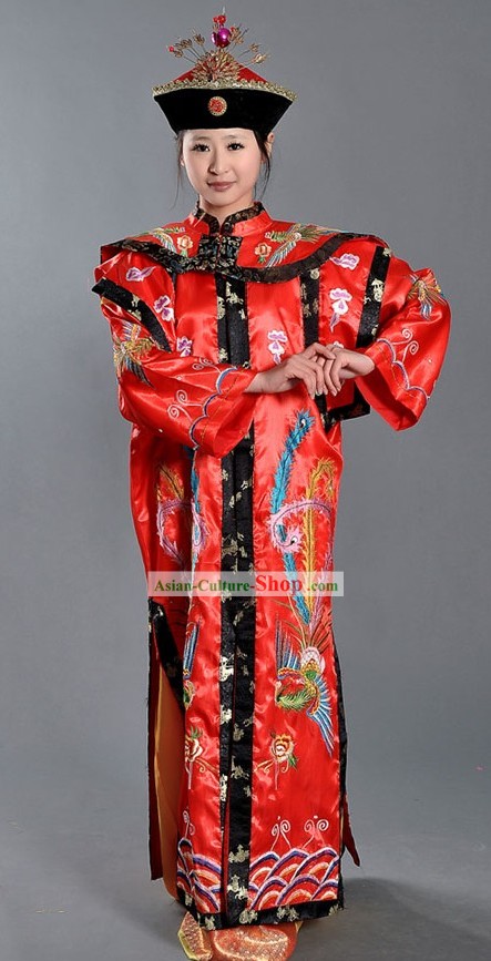 Stage Performance Chinese Empress Costumes and Hat for Women