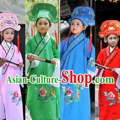 Ancient Chinese Students Costume Four Sets for Kids