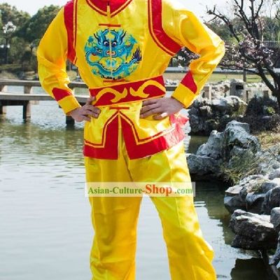 Professional Dragon Dancer Blouse, Pants, Belt and Headband Uniform Complete Set