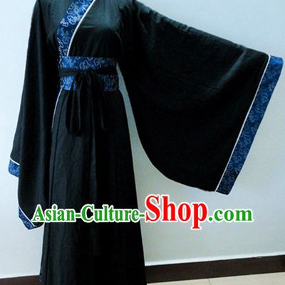 Ancient Chinese Han Dynasty Black Clothing for Men