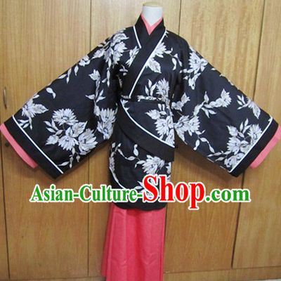 Ancient Chinese Black Flower Han Fu Clothing for Women