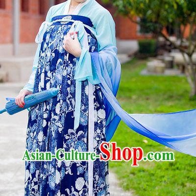 Ancient Chinese Tang Dynasty Clothing Complete Set for Women