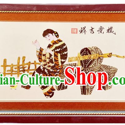 Handmade Real Butterfly Wing Painting - Ancient Chinese Woman